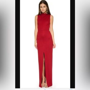Worn once ! Alice and Olivia “Gisela” mock neck body hugging gown!